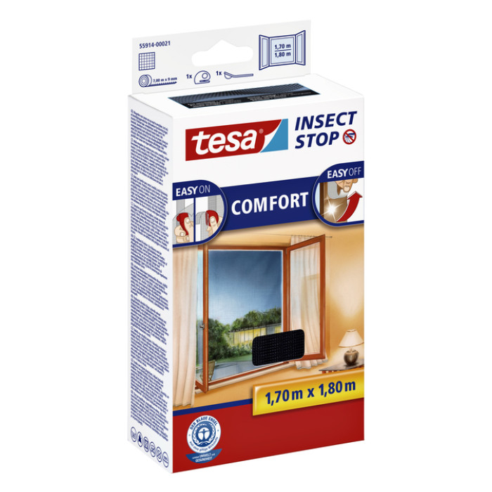 Insectenhor tesa® Insect Stop COMFORT raam 1,7x1,8m zwart