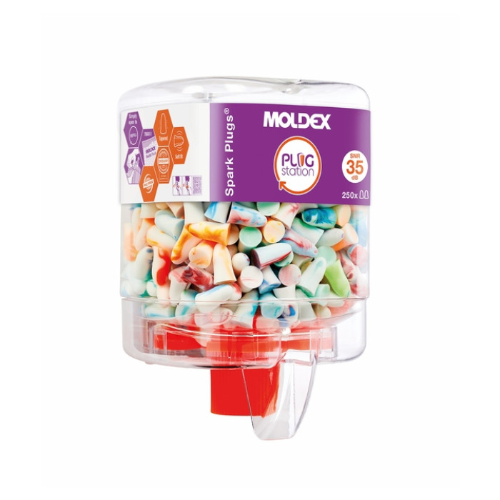 Oordoppen Moldex Spark Plugs soft 6-13mm dispenservulling à 250 paar assorti