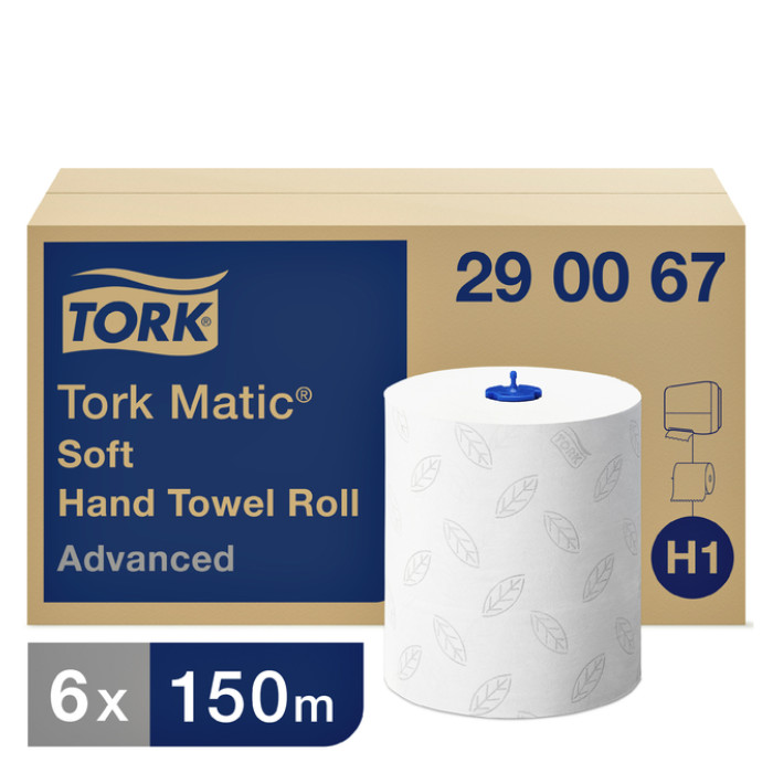 Handdoekrol Tork H1 Matic Advanced 2-laags 150m wit 290067