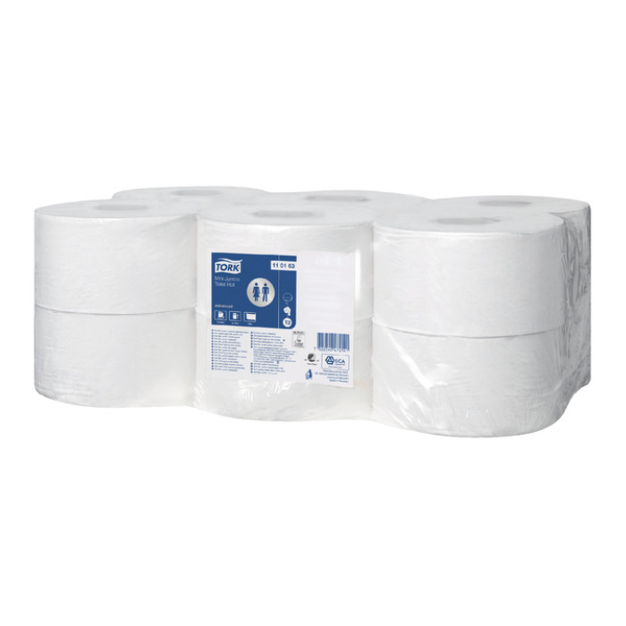 Toiletpapier Tork T2 Universal jumbo klein 1-laags 240m wit 110163