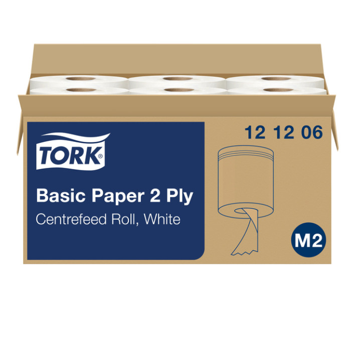 Poetspapier Tork M2 Basic Universal 2-laags 160m wit 121206