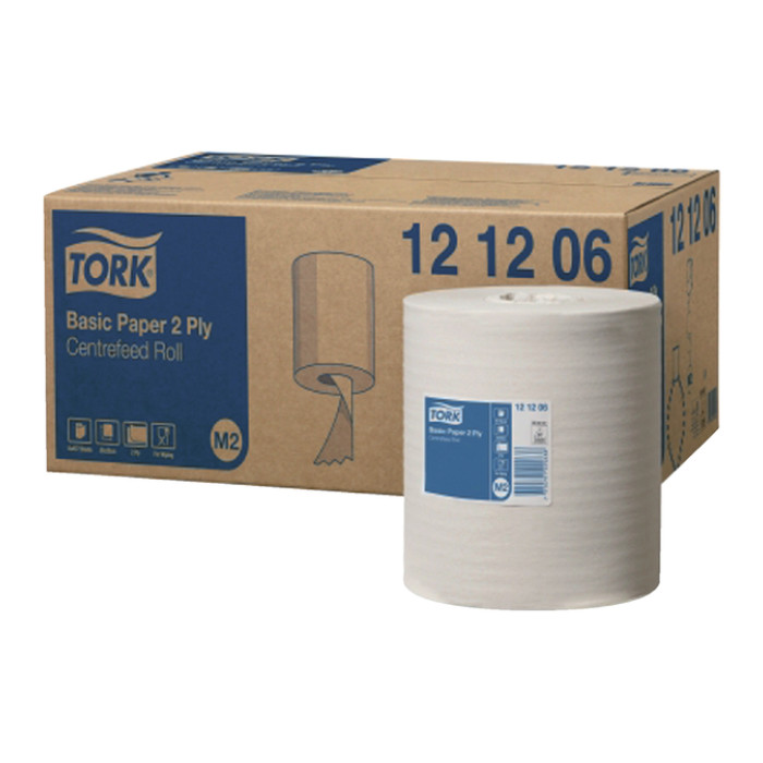 Poetspapier Tork M2 Basic Universal 2-laags 160m wit 121206
