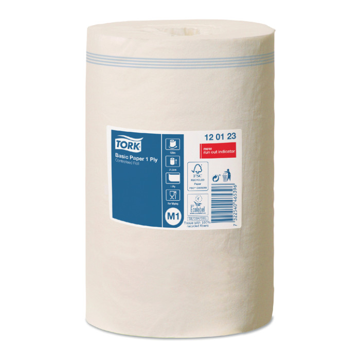 Poetspapier Tork M1 Basic Universal 1-laags 120m wit 120123