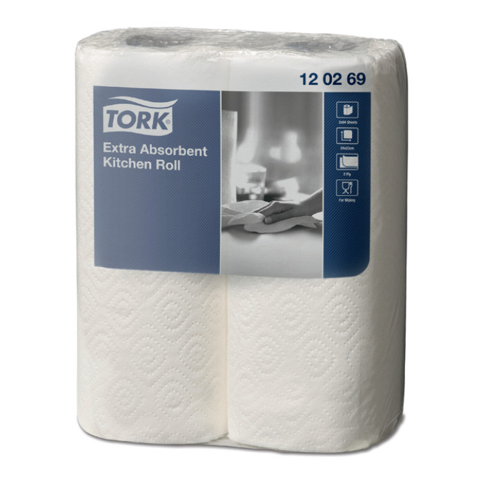 Keukenrol Tork Premium 2-laags 64 vel wit 120269