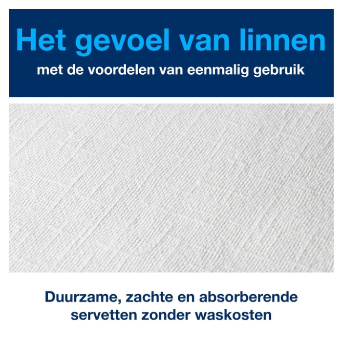 Dinerservet Tork Linstyle Premium 1/4 vouw 1-laags 390x390mm 50 vel wit 478722