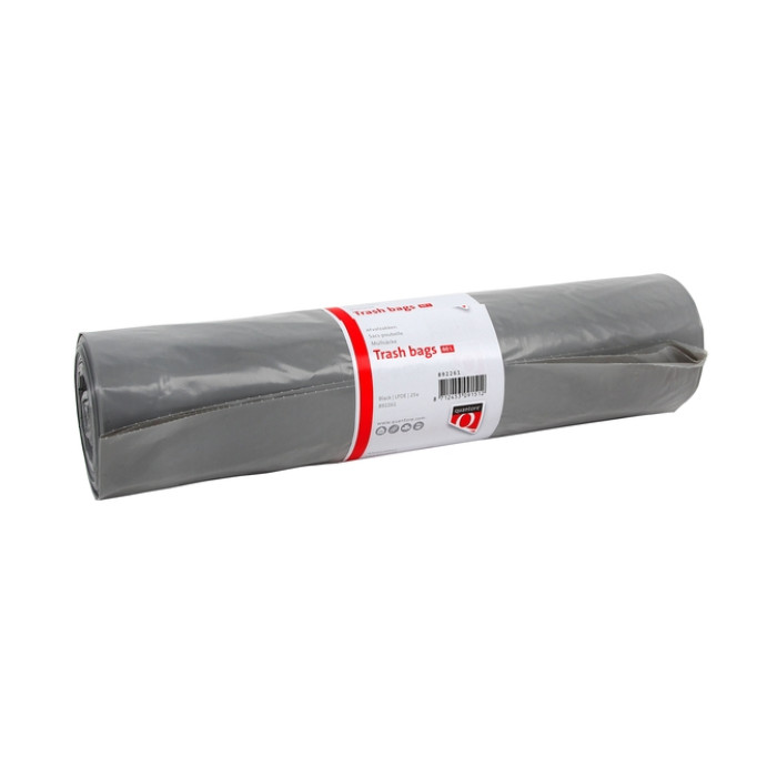 Afvalzak Quantore LDPE T50 60L grijs extra stevig 60x90cm rol à 25st