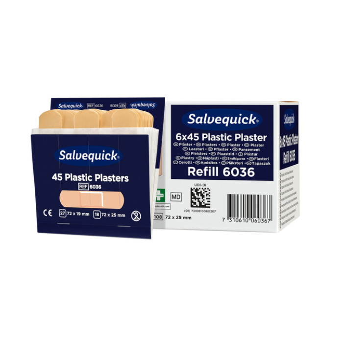 Pleisters Salvequick navulling plastic 6x 45 stuks
