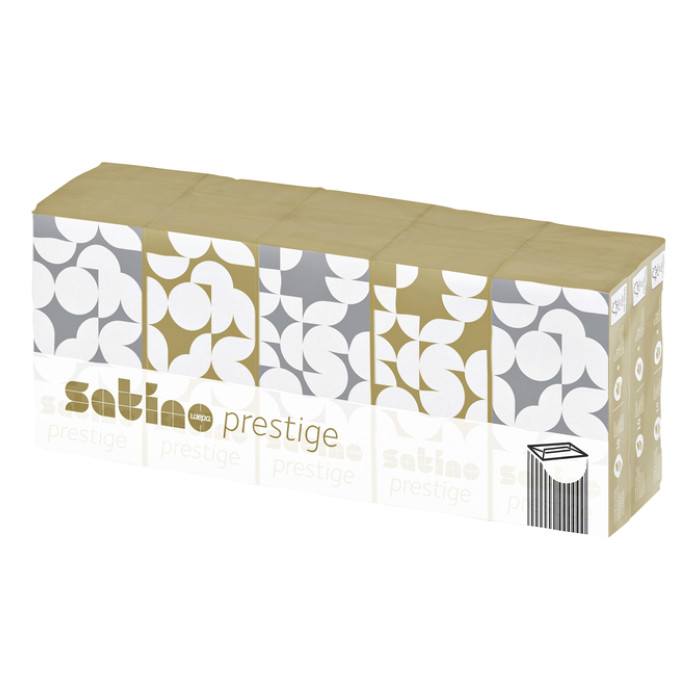 Zakdoek Satino Prestige 4-laags 15x10 vel wit 113940