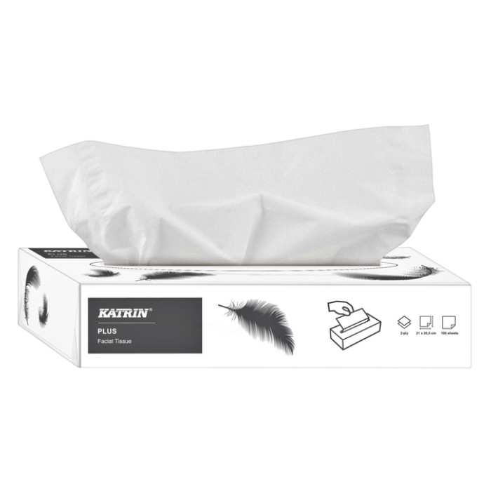 Facial tissues Katrin Plus 2-laags 100 vel wit 11797