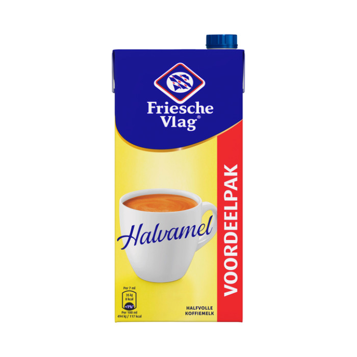 Koffiemelk Friesche Vlag halvamel 930ml