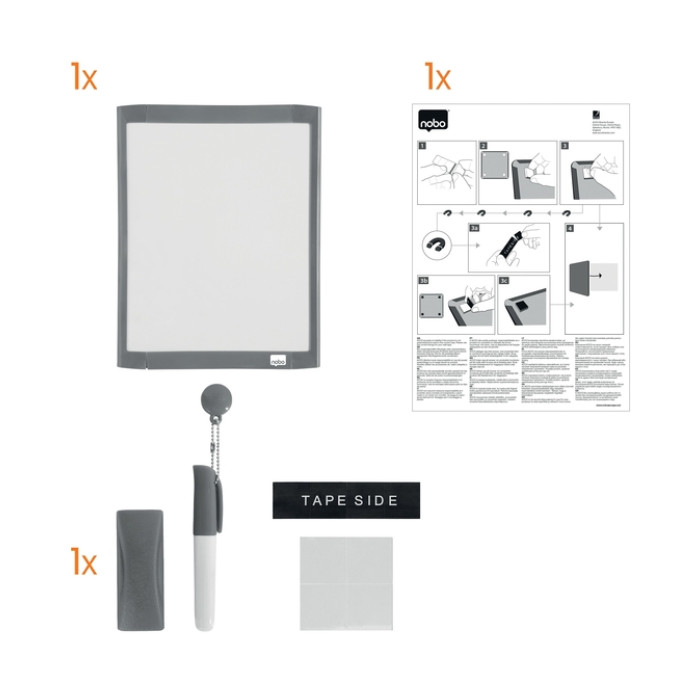 Whiteboard Nobo 21.6x28cm magnetisch assorti
