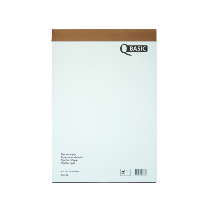 Flipoverpapier Qbasic 65x95cm 40 vel ongevouwen ruit