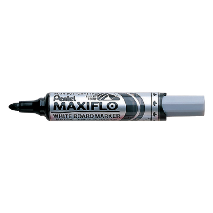 Whiteboardmarker Pentel MWL5M Maxiflo rond 3mm zwart