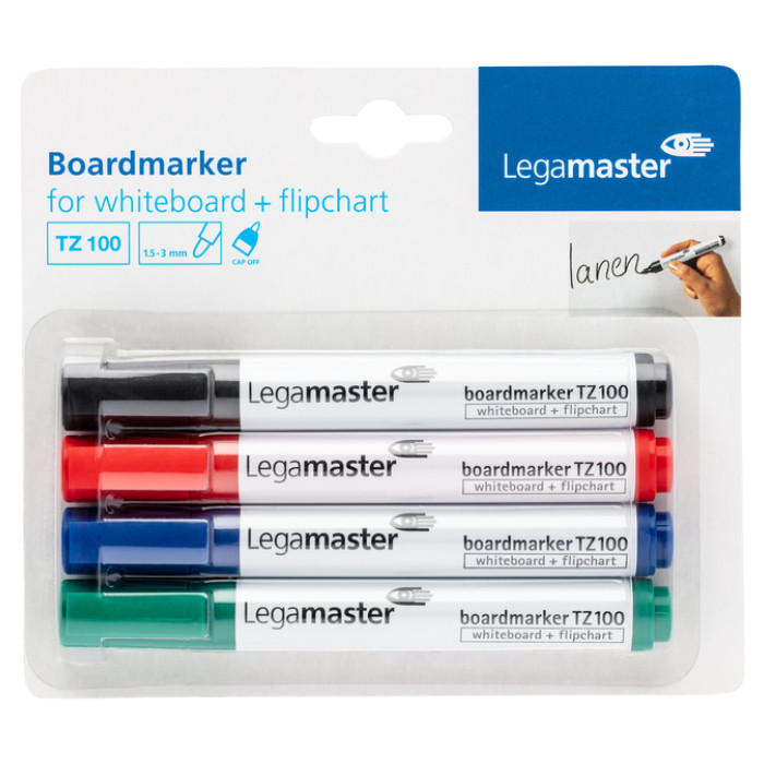 Whiteboardmarker Legamaster TZ 100 rond 1.5-3mm assorti blister à 4st