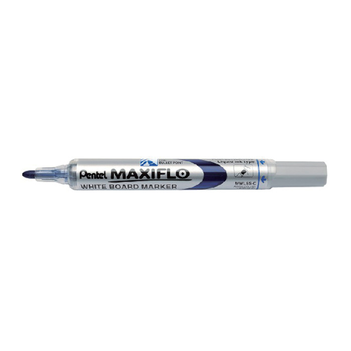 Whiteboardmarker Pentel MWL5S Maxiflo rond 1mm blauw