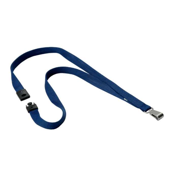 Textielkoord Durable 8127 met karabijnhaak nachtblauw 10 stuks
