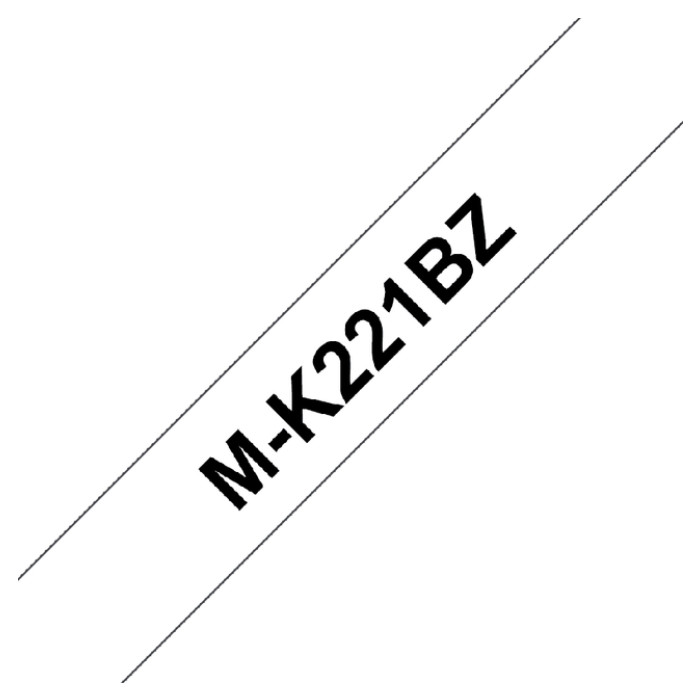 Labeltape Brother P-touch M-K221BZ ongelamineerd 9mm zwart op wit