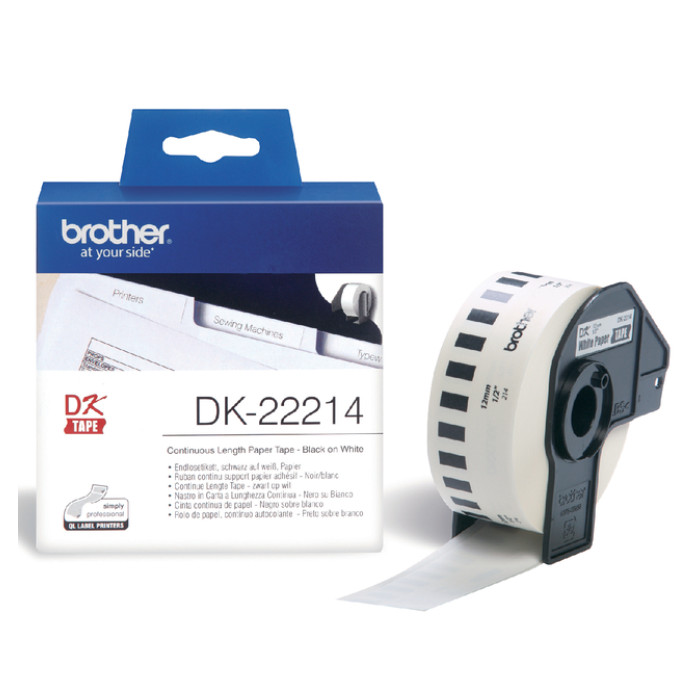 Etiket Brother DK-22214 doorlopend 12mm 1 rol á 30m wit