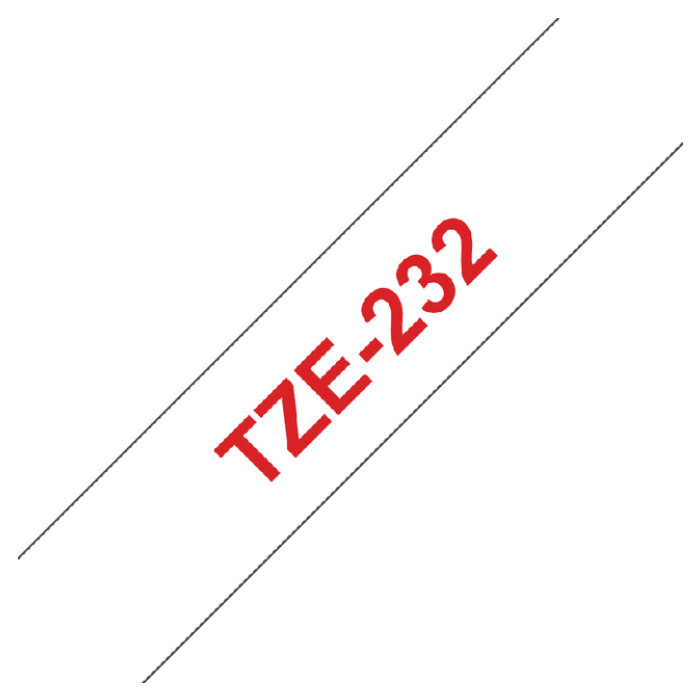 Labeltape Brother P-touch TZe-232 standaard 12mm rood op wit