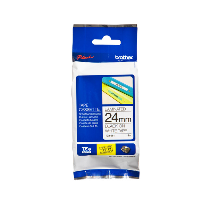 Labeltape Brother P-touch TZe-251 standaard 24mm zwart op wit