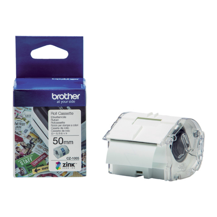Etiket Brother CZ-1005 multifunctioneel 50mm 1 rol á 5m wit