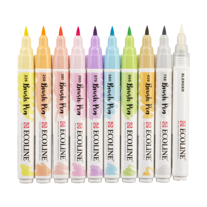 Brushpen Talens Ecoline set à 10 stuks pastel