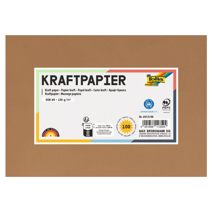 Kraftpapier Folia A5 120gr 100 vel