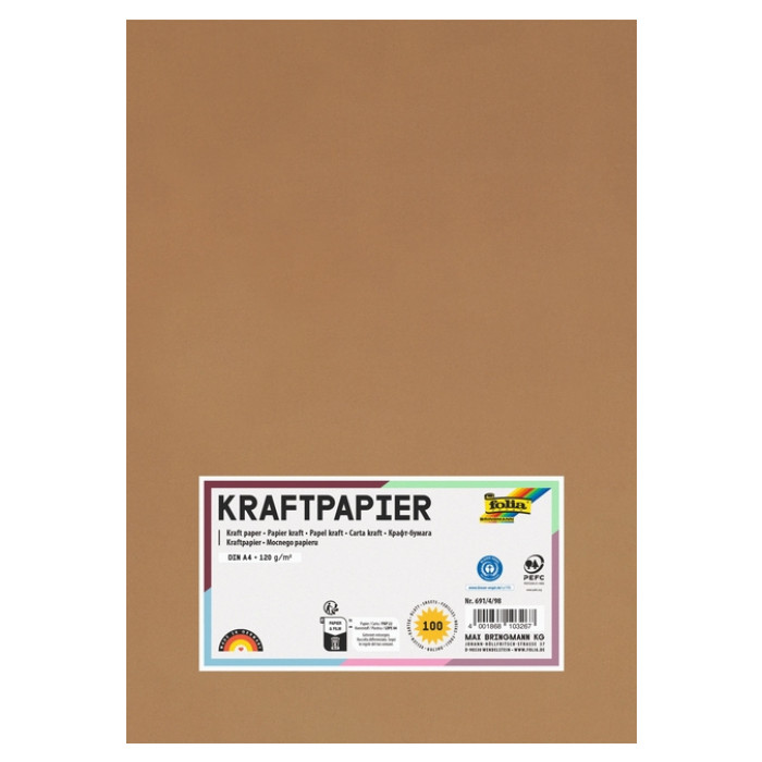 Kraftpapier Folia A4 120gr 100 vel
