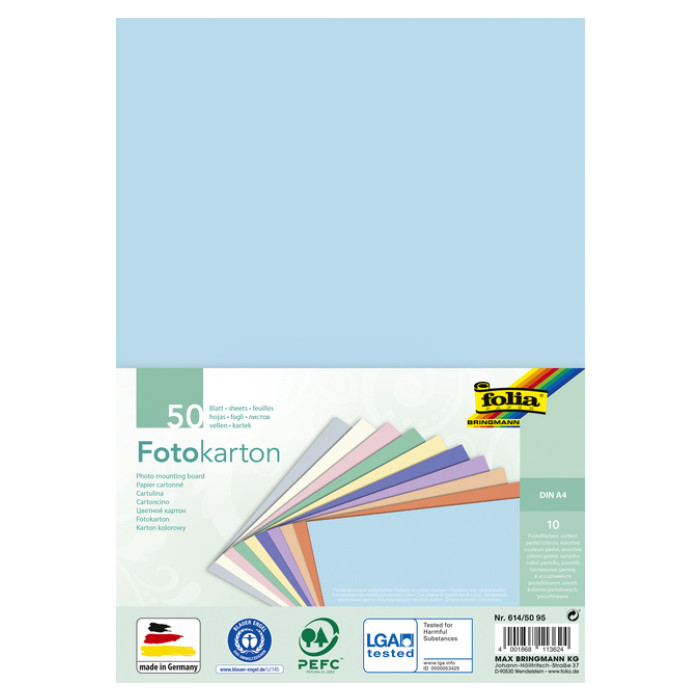 Fotokarton Folia 300gr A4 50vel pastelkleuren