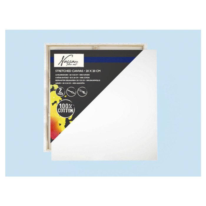 Canvas Nassau fine art 20x20cm 100% katoen 2 stuks
