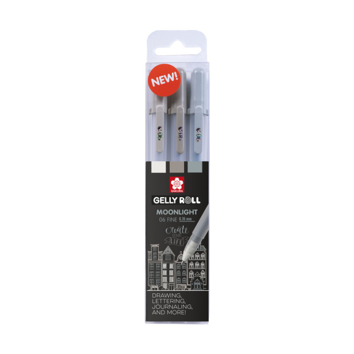 Gelschrijver Sakura Gelly Roll Moonlight 06 urban set à 3 kleuren