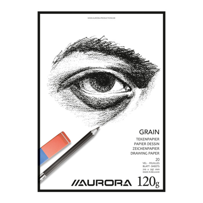 Tekenblok Aurora A4 20 vel 120 gram Grain papier