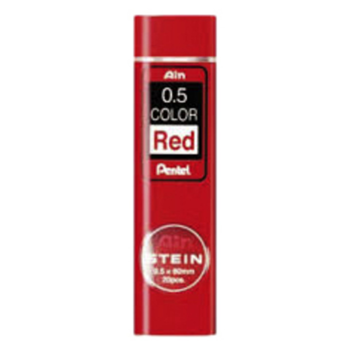 Potloodstift Pentel Ain Stein HB 0.5mm rood koker à 20 stuks