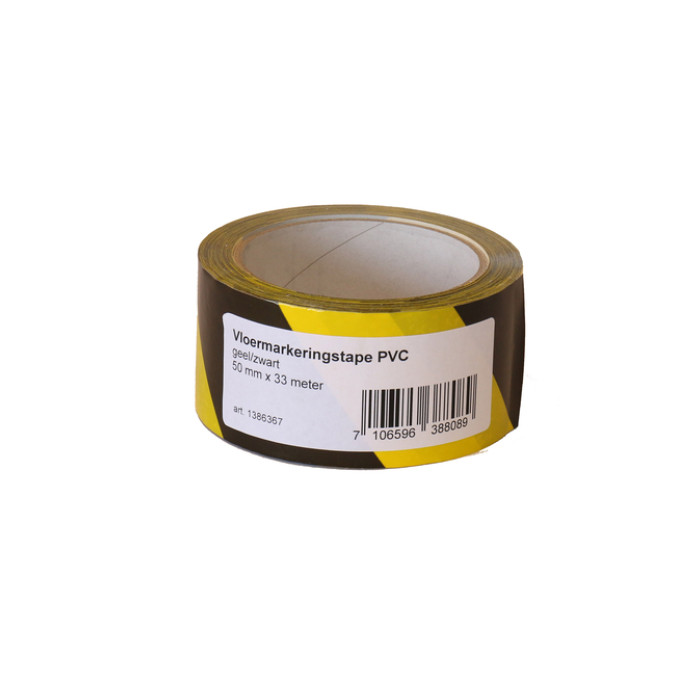 Vloermarkeringstape IEZZY 50mmx33m zwart/geel