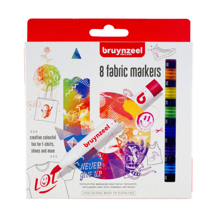 Textielstift Bruynzeel Teens assorti 8 stuks