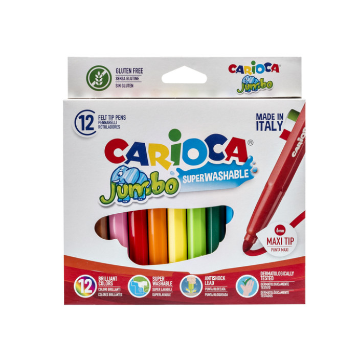Viltstift Carioca Jumbo maxi assorti set à 12 stuks