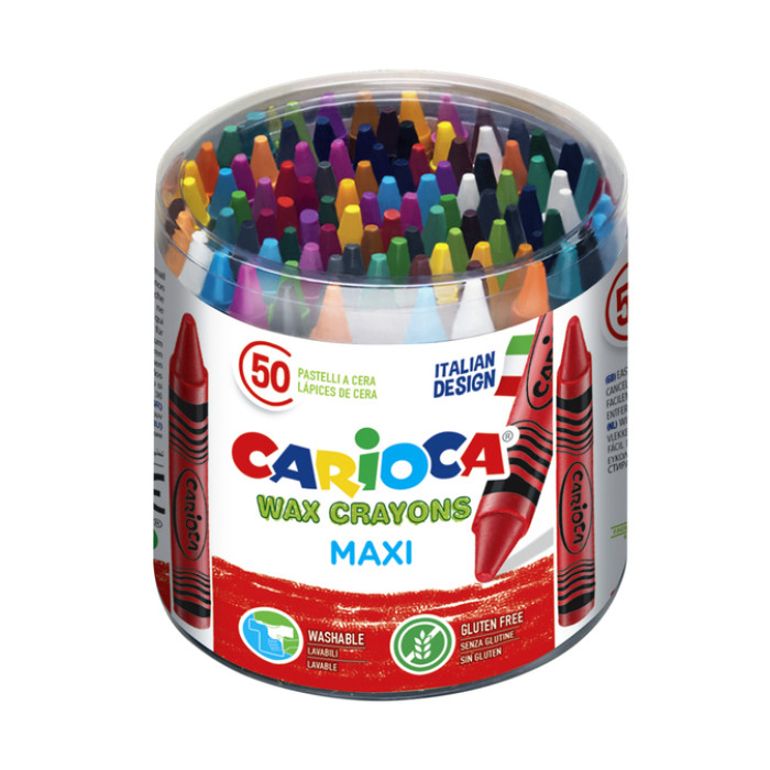 Waskrijt Carioca Maxi pot á 50 stuks assorti