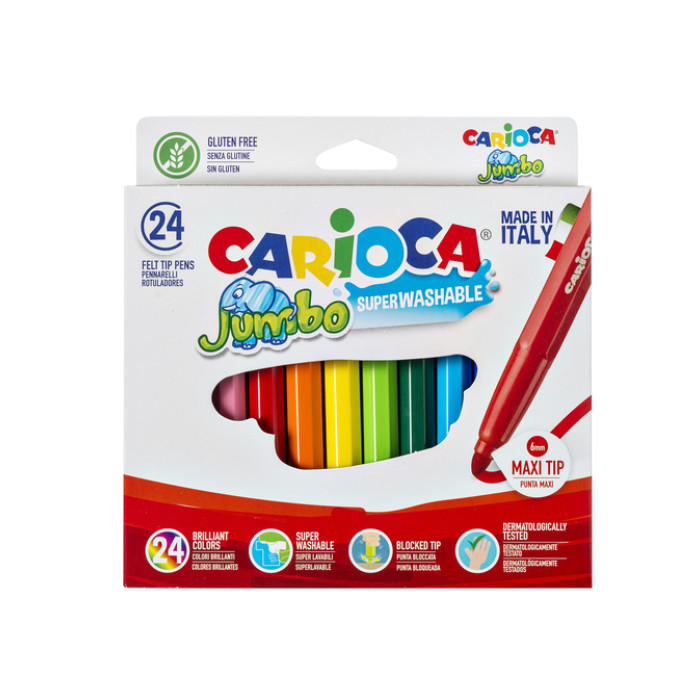 Viltstift Carioca Jumbo maxi assorti set à 24 stuks