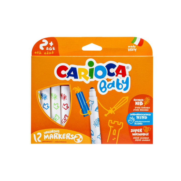 Viltstiften Carioca Baby set à 12 kleuren