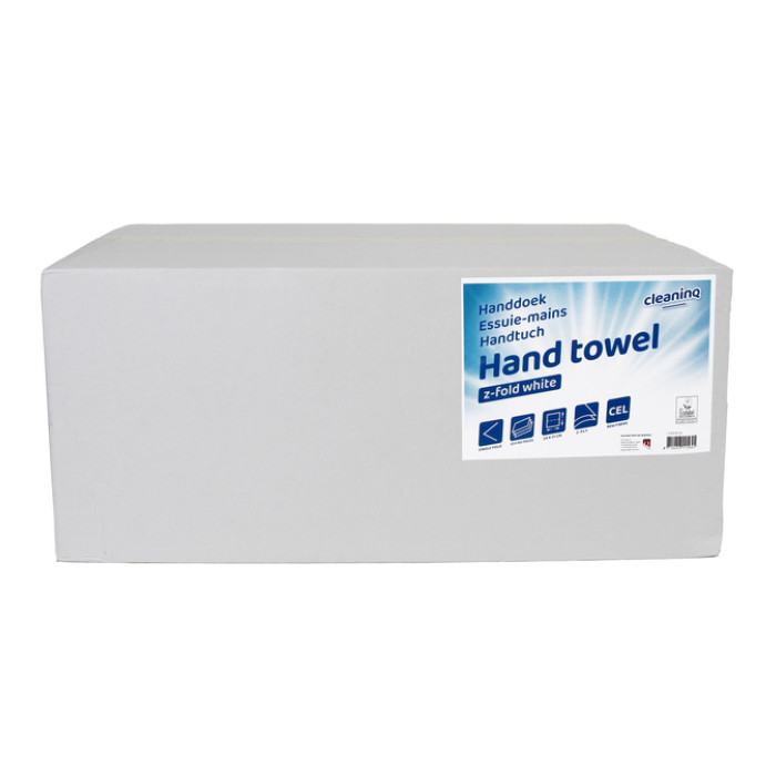 Handdoek Cleaninq H3 z-vouw 2-laags 240x210mm 20x160 vel wit