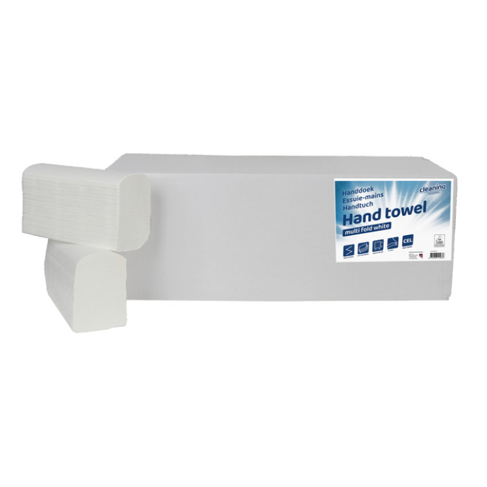 Handdoek Cleaninq H2 i-vouw 2-laags 206x240mm 25x150 vel wit