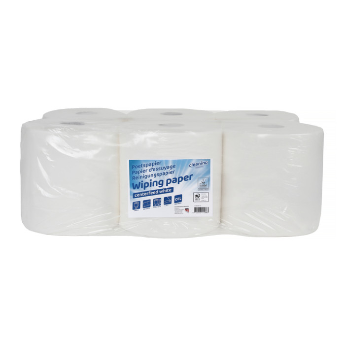 Poetspapier Cleaninq M2 2-laags 6x160m wit
