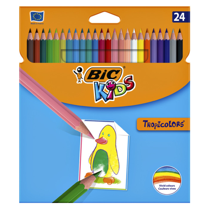 Kleurpotloden BicKids Tropicolors assorti blister à 24 stuks
