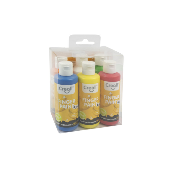 Vingerverf Creall Happy Ingredients 6 kleuren à 80ml