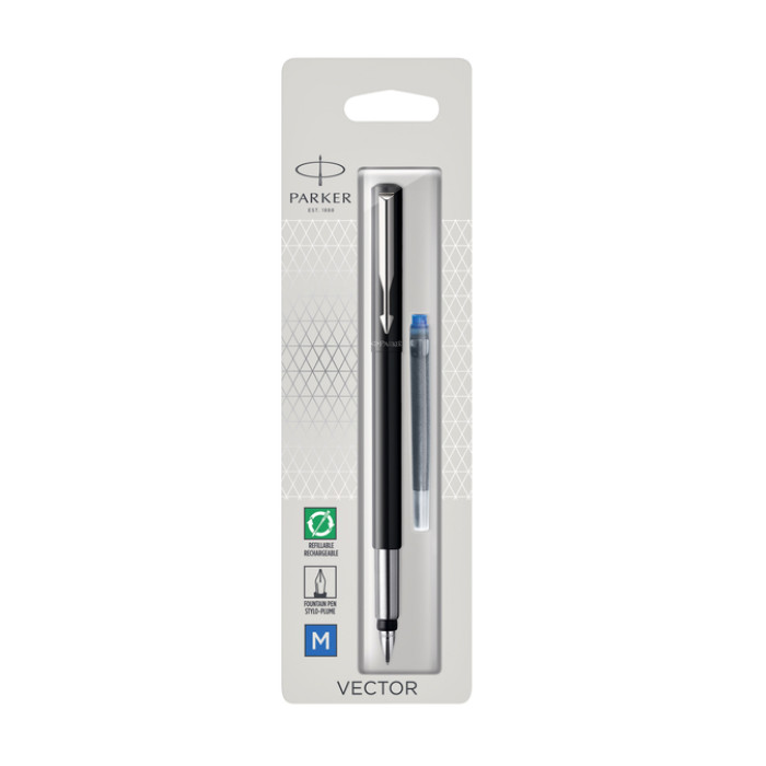 Vulpen Parker Vector black medium blister à 1 stuk
