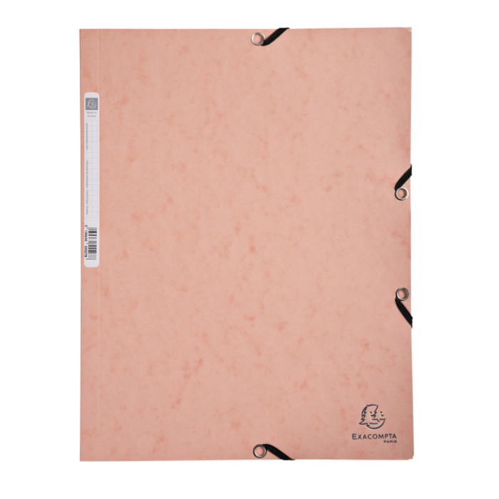 Elastomap Exacompta Aquarel A4 3 kleppen 400gr glanskarton roze