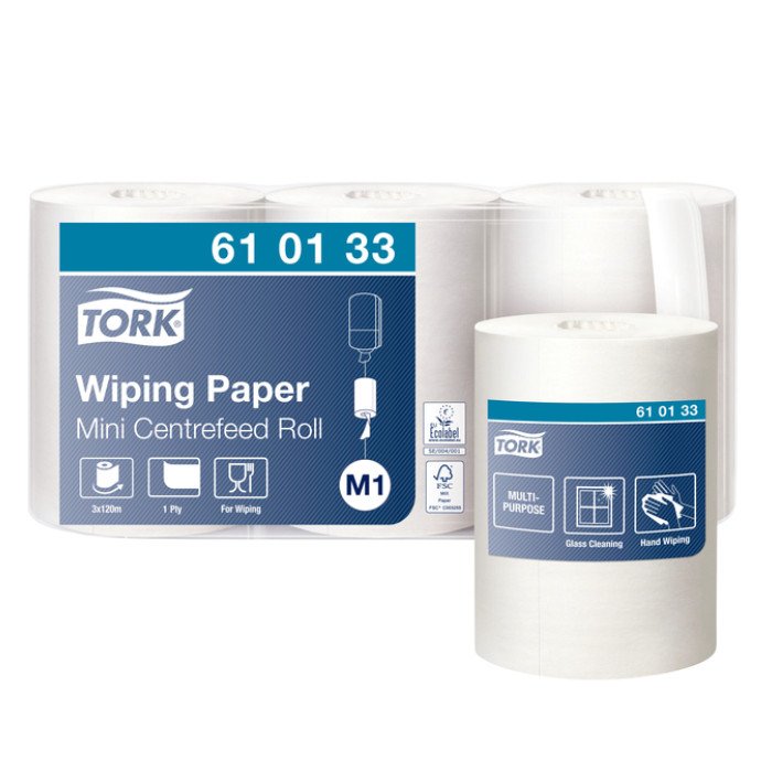 Poetspapier Tork M1 Advanced 1-laags 120m wit 610133