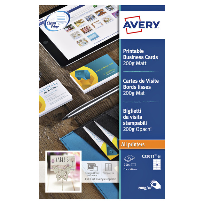 Visitekaart Avery C32011-10 85x54mm 200gr 100 stuks