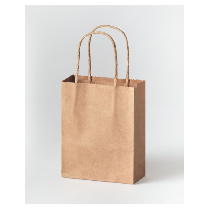 Tas met handvat Folia kraftpapier 125gr 12x15x5.5cm 20 stuks naturel