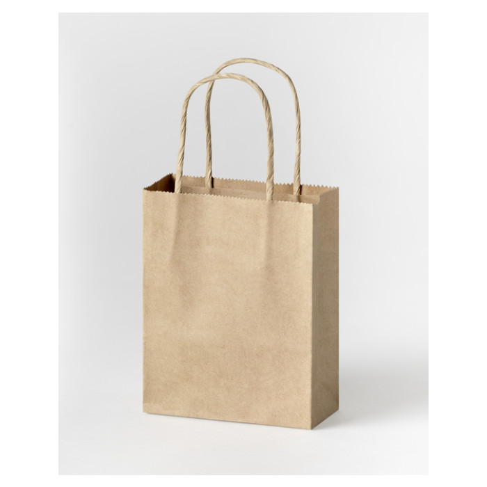 Tas met handvat Folia kraftpapier 125gr 12x15x5.5cm 20 stuks naturel